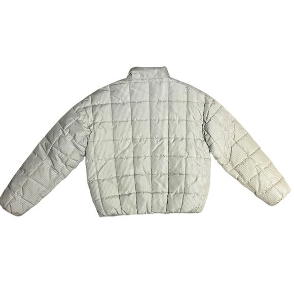 Urban Outfitters UO Quilted Puffer Jacket Men’s Unisex White Stripes Size Small - Picture 6 of 16